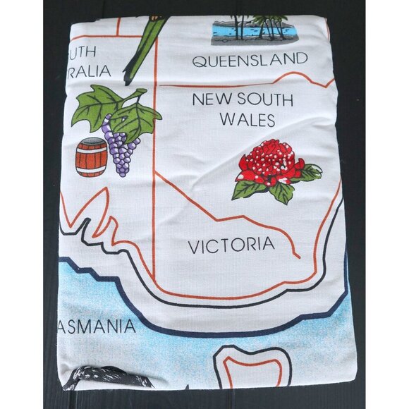 Tablecloth Vintage Australia Tablecloth Table Cloth Map Koala Kangaroo Australia - Picture 6 of 6